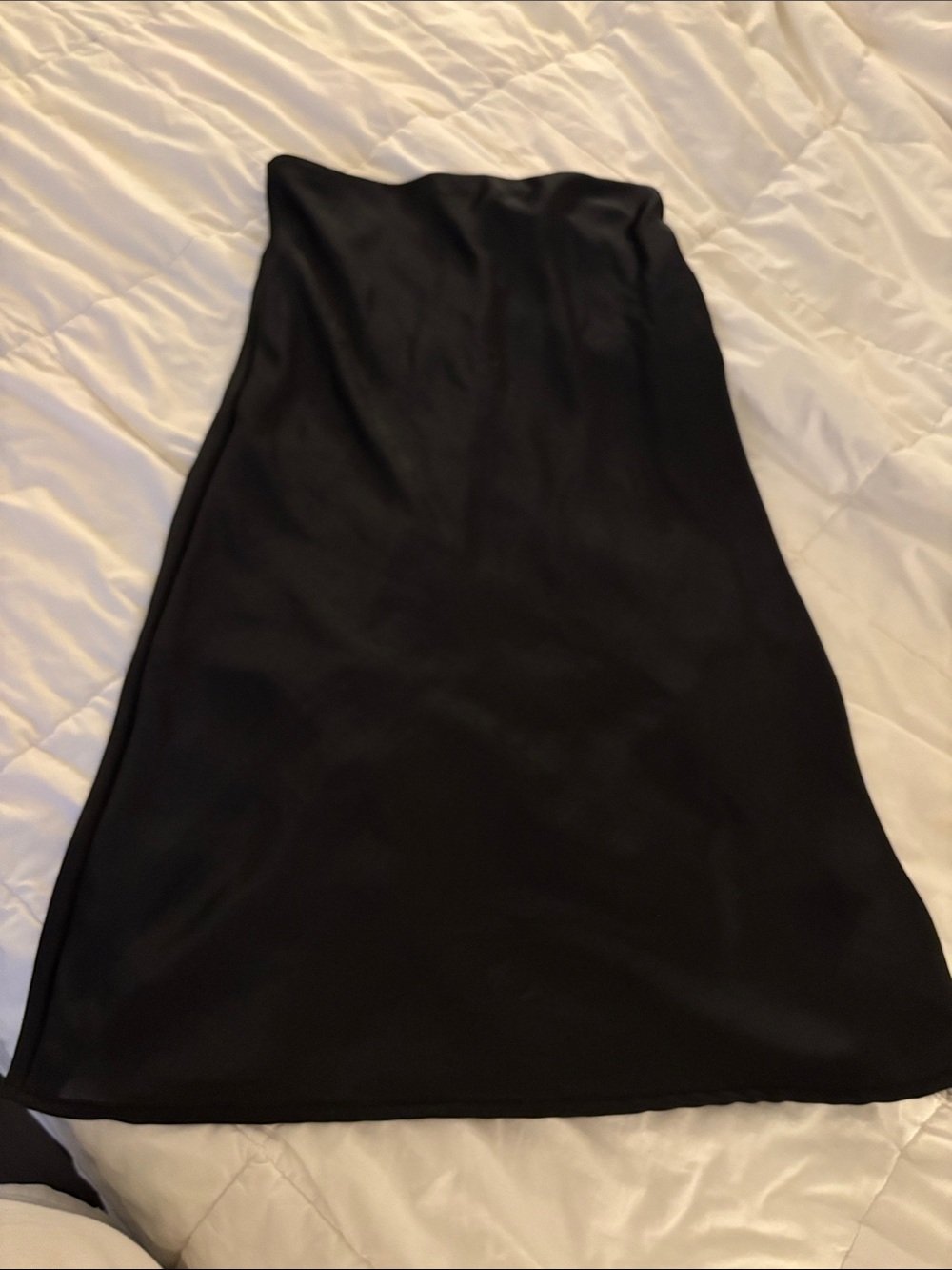 Black Women's Satin A-Line Skirt